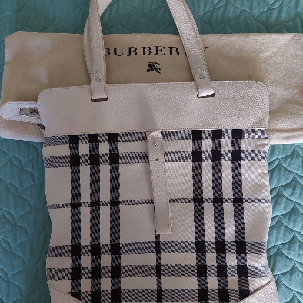 Burberry Classic Black and White Plaid Tote